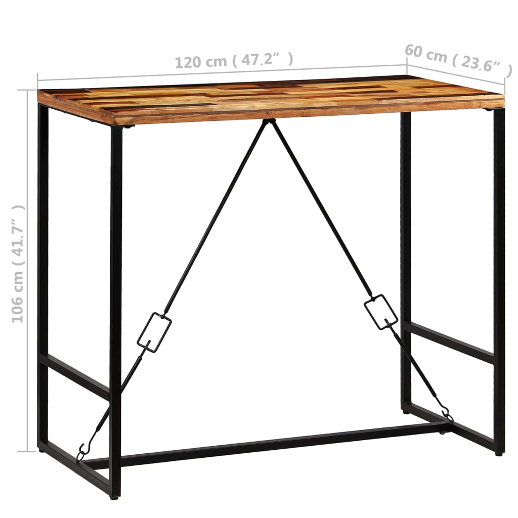 Tavolino da Bar in Legno Massello di Recupero 120x60x106cm | homemem39