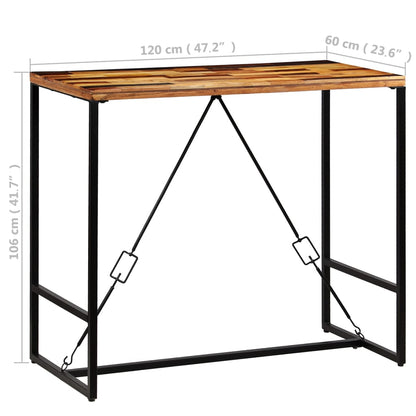 Tavolino da Bar in Legno Massello di Recupero 120x60x106cm | homemem39