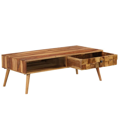 Tavolino da Caffè Legno Massello con Finitura Ambra 110x50x37cm | homemem39