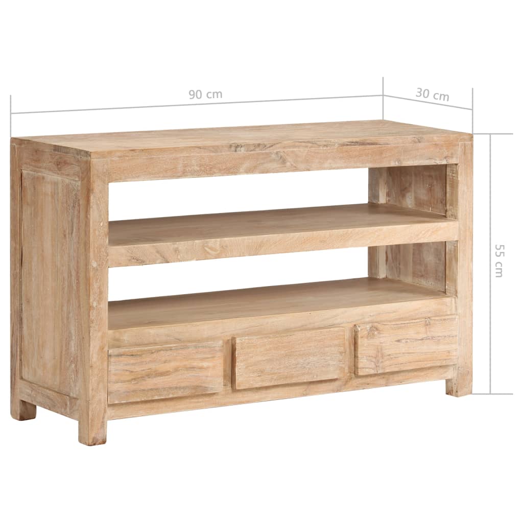 Mobile Porta TV in Legno di Acacia 90x30x55 cm Marrone Chiaro - homemem39