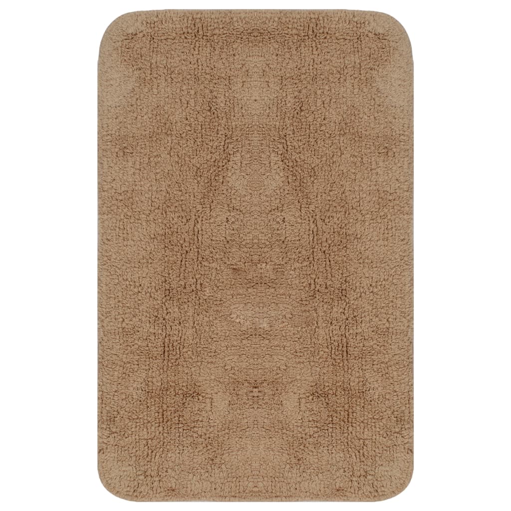 Set Tappetini per Bagno 3 pz in Tessuto Beige | homemem39