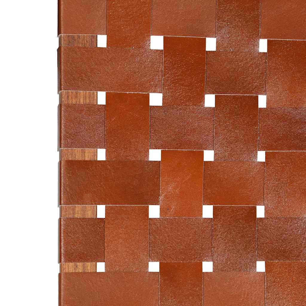 Sedia Pieghevole a Strisce Incrociate Marrone in Vera Pelle