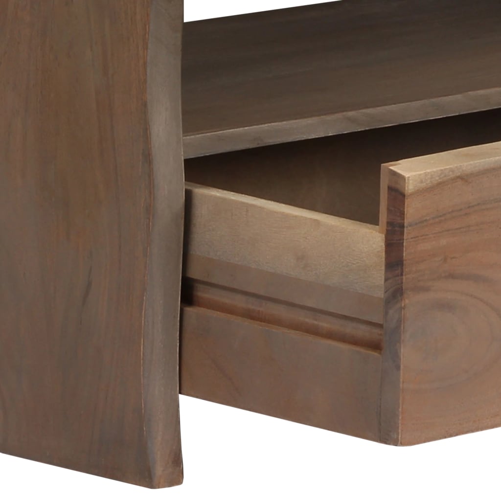 Tavolino da Caffè in Legno Massello di Acacia 90x50x40cm Grigio