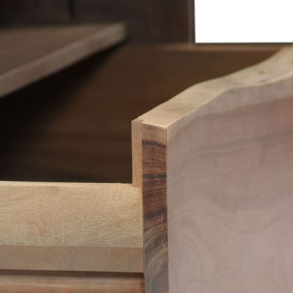 Tavolino da Caffè in Legno Massello di Acacia 90x50x40cm Grigio
