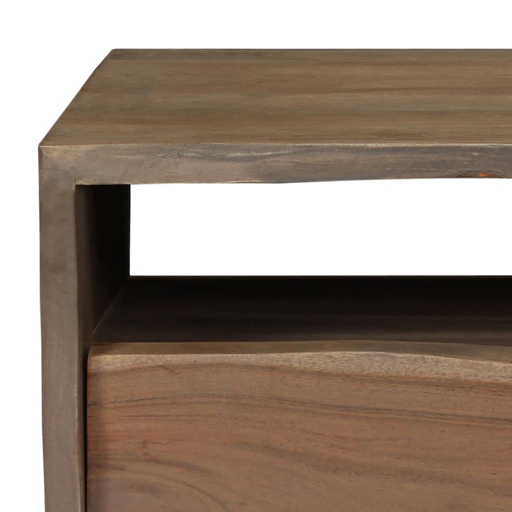 Tavolino da Caffè in Legno Massello di Acacia 90x50x40cm Grigio