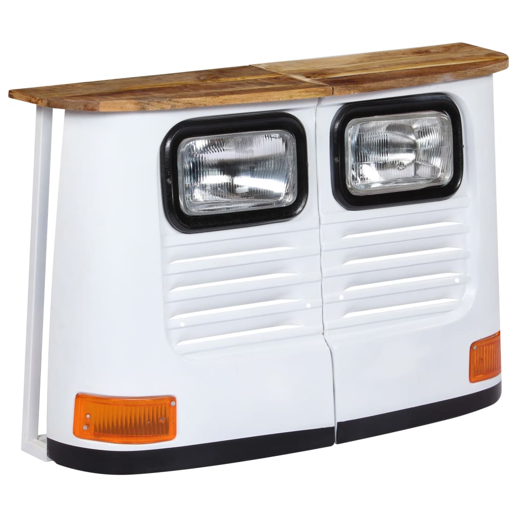 Credenza Camion in Legno Massello di Mango Bianco - homemem39
