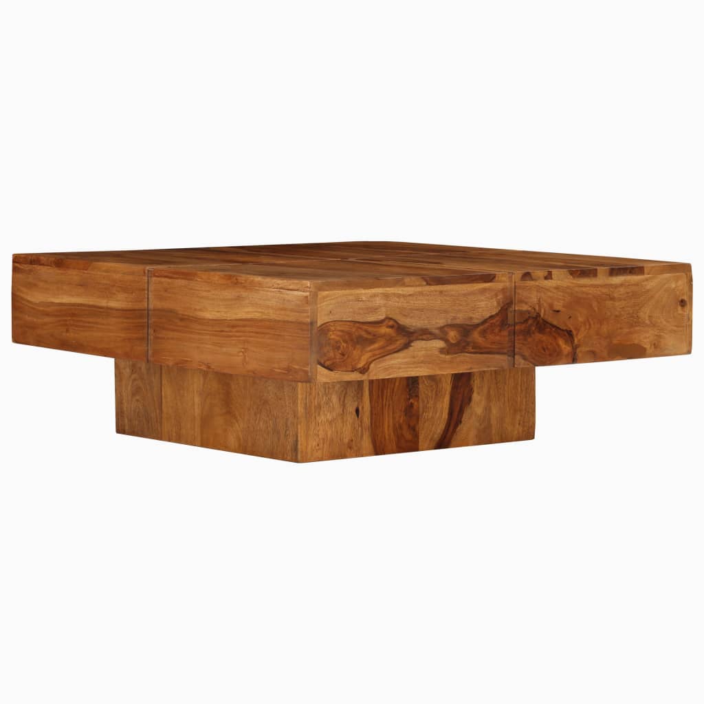 Tavolino da Salotto 80x80x30 cm in Legno Massello di Acacia | homemem39
