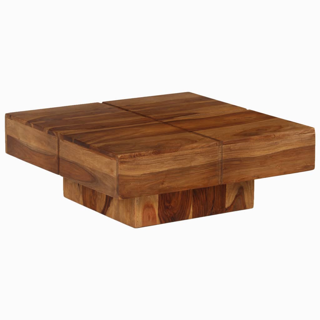 Tavolino da Salotto 80x80x30 cm in Legno Massello di Acacia | homemem39