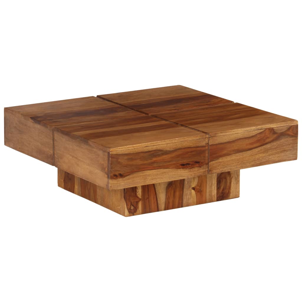Tavolino da Salotto 80x80x30 cm in Legno Massello di Acacia | homemem39