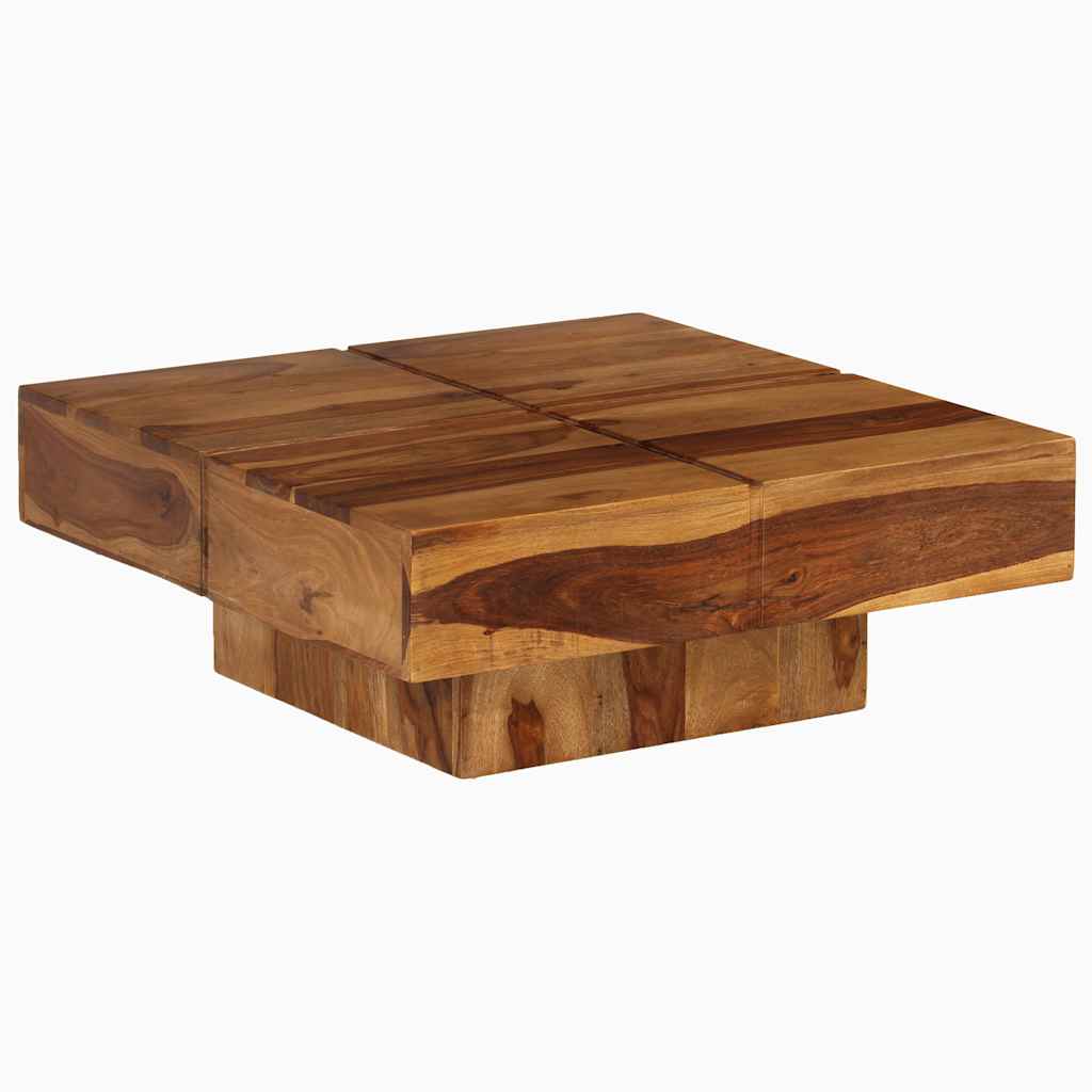 Tavolino da Salotto 80x80x30 cm in Legno Massello di Acacia