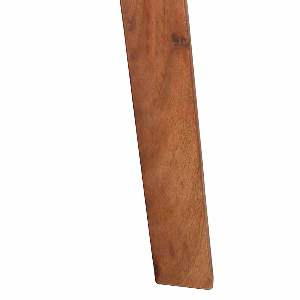 Sgabelli da Bar 2 pz in Vera Pelle e Legno Massello di Acacia