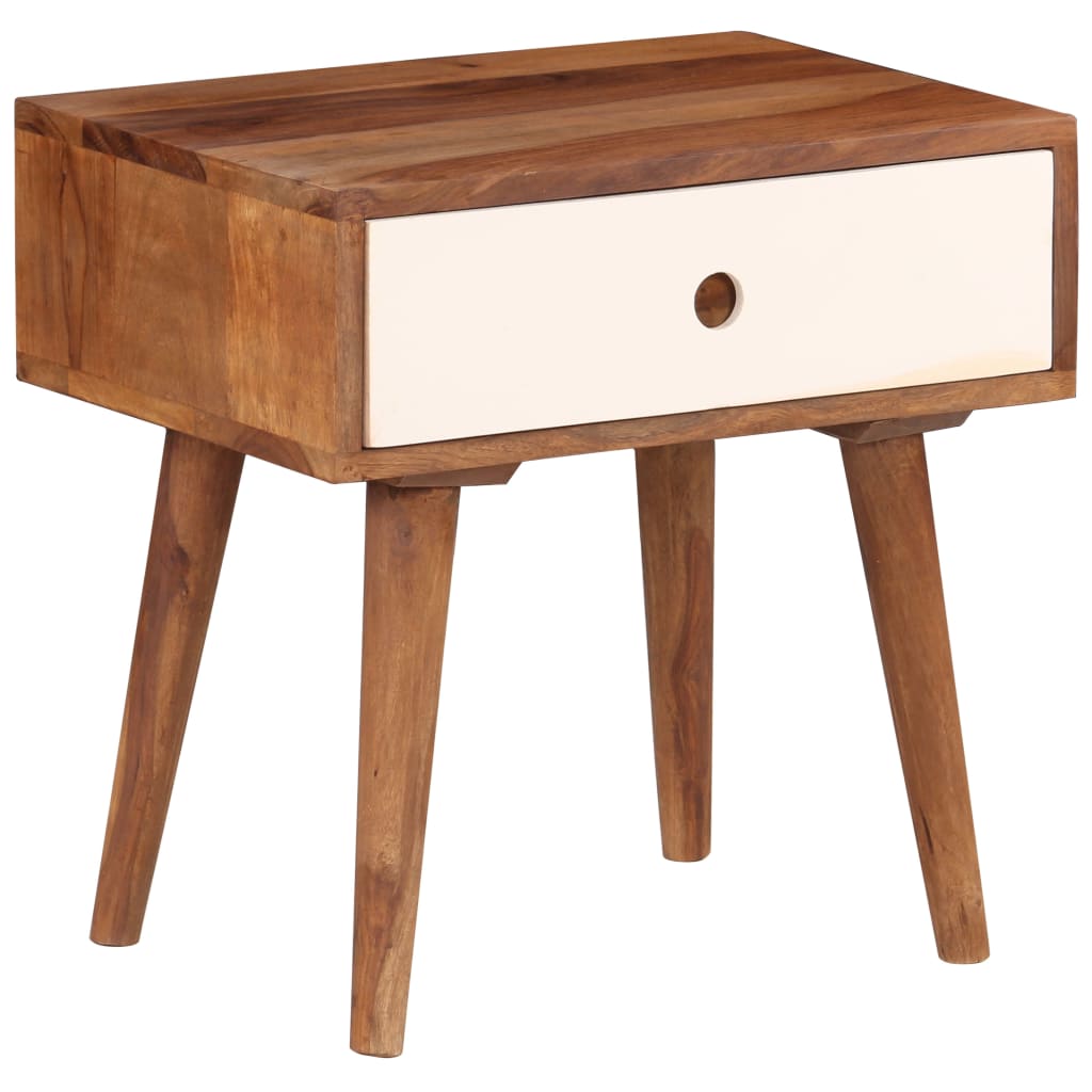 Comodino in Legno Massello di Acacia 45x30x45 cm