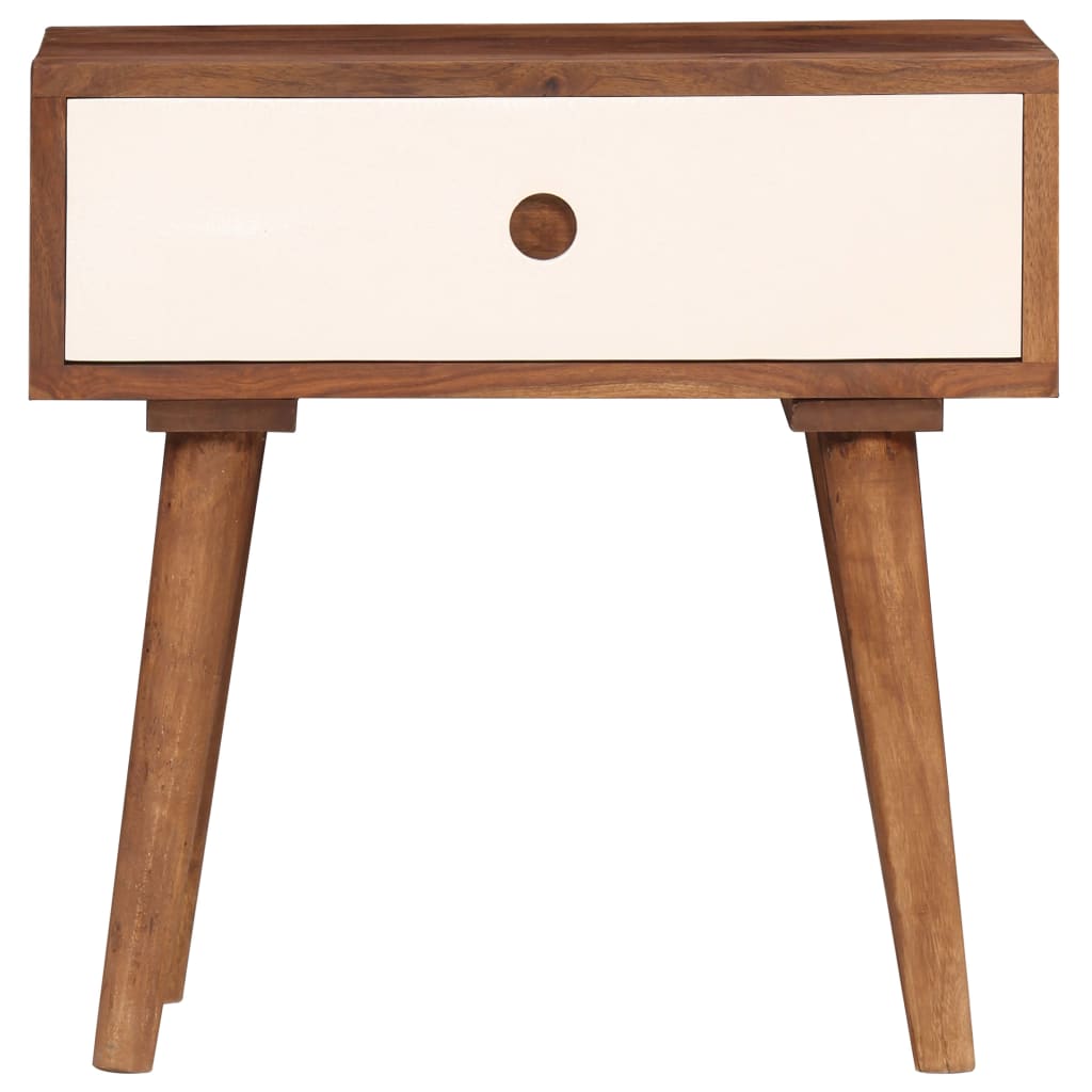 Comodino in Legno Massello di Acacia 45x30x45 cm - homemem39