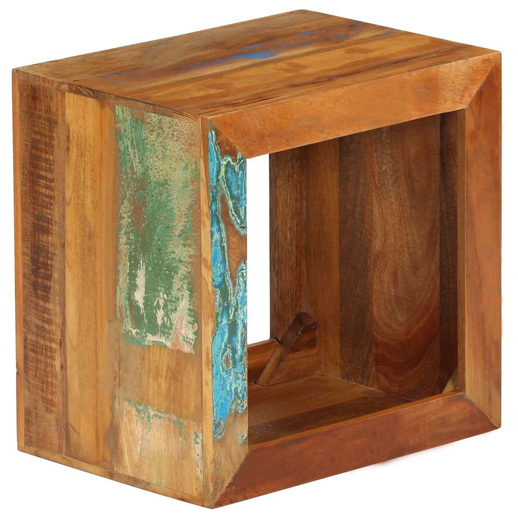 Sgabello in Legno Massello di Recupero 40x30x40 cm