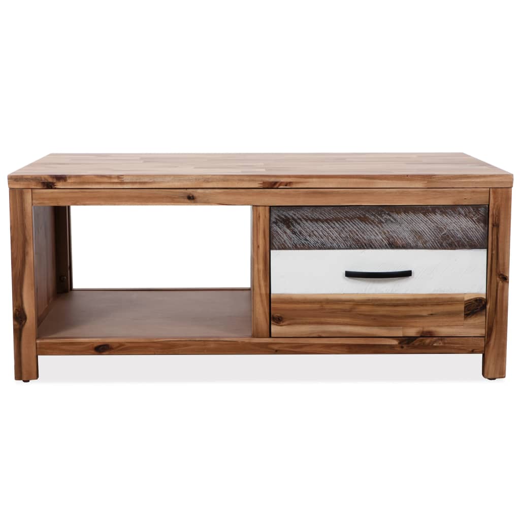 Tavolino da Salotto in Legno Massello d'Acacia 90x50x37,5 cm | homemem39