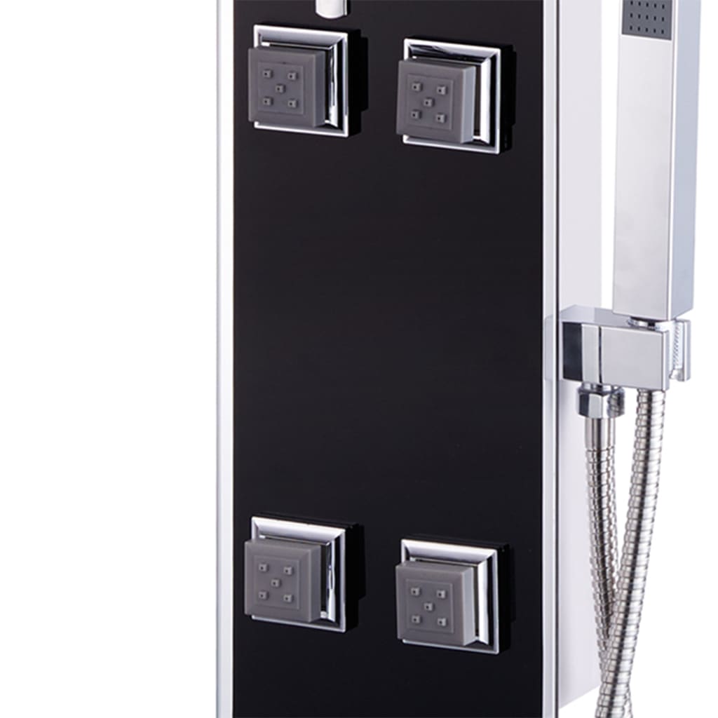 Pannello Doccia in Vetro 18x42,1x120 cm Nero - homemem39