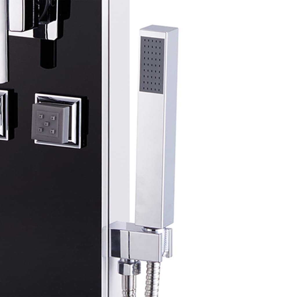 Pannello Doccia in Vetro 18x42,1x120 cm Nero - homemem39