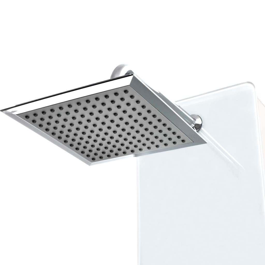 Pannello Doccia in Vetro 25x44,6x130 cm Bianco - homemem39