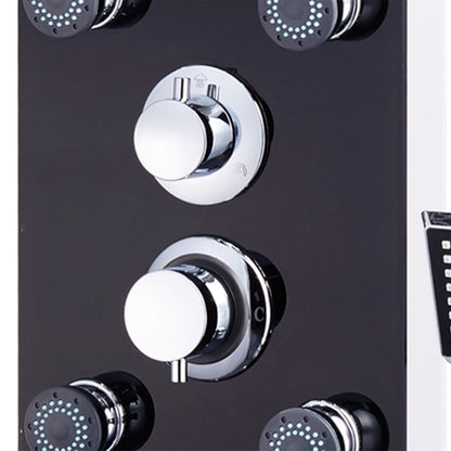 Pannello Doccia in Vetro 25x44,6x130 cm Nero - homemem39