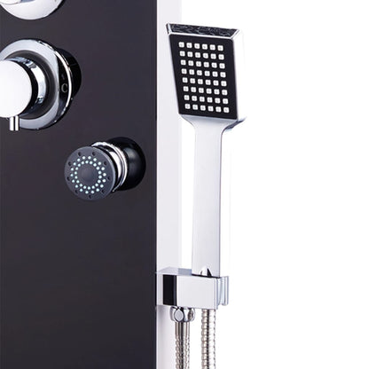 Pannello Doccia in Vetro 25x44,6x130 cm Nero - homemem39