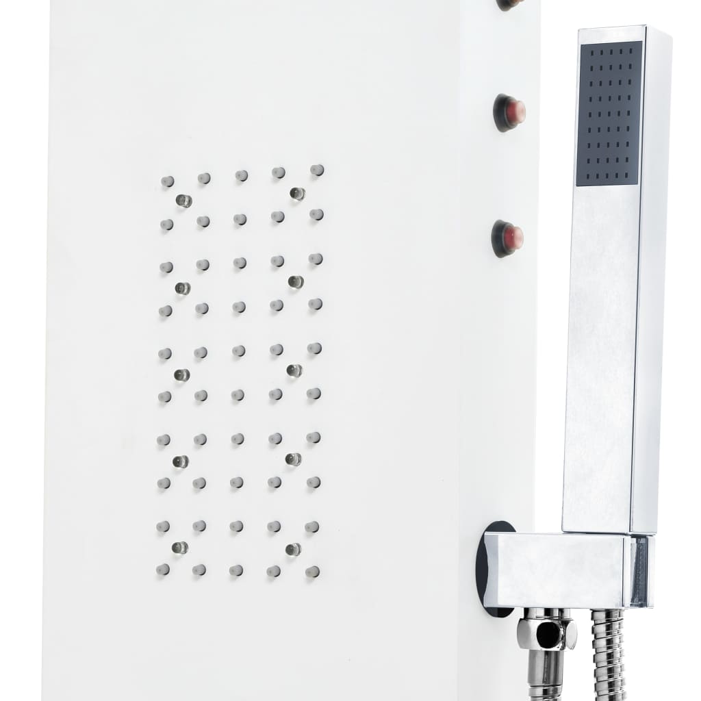 Pannello Doccia in Alluminio 20x44x130 cm Bianco - homemem39