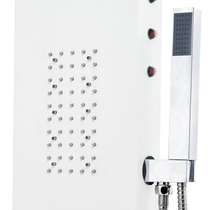 Pannello Doccia in Alluminio 20x44x130 cm Bianco - homemem39