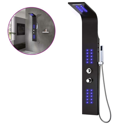 Pannello Doccia in Alluminio 20x44x130 cm Nero - homemem39