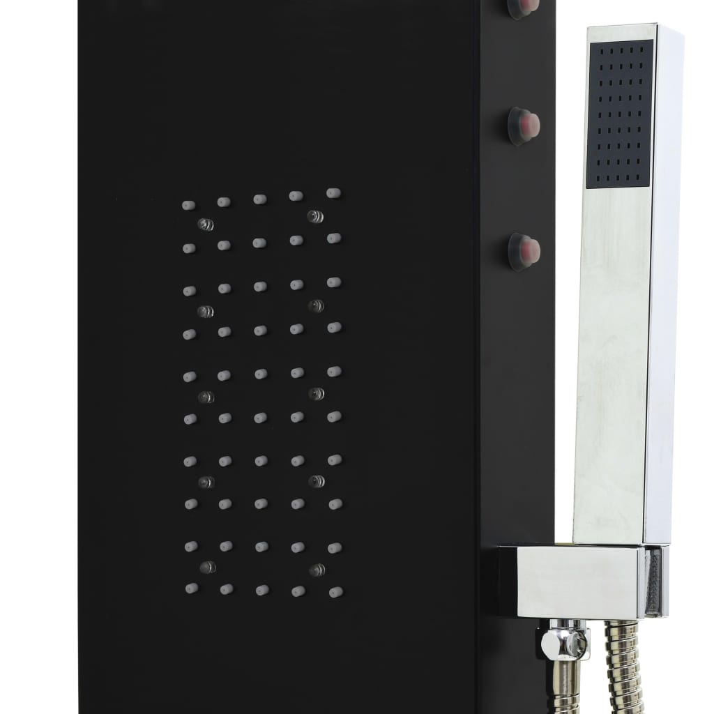 Pannello Doccia in Alluminio 20x44x130 cm Nero - homemem39