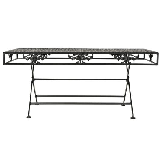 Tavolino da Salotto Pieghevole Vintage Metallo 100x50x45cm Nero