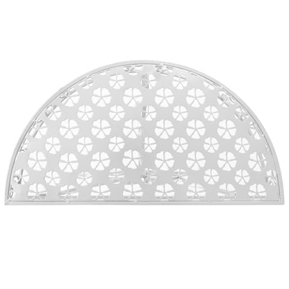 Tavolino Vintage in Metallo Semicircolare 72x36x74 cm Argento - homemem39