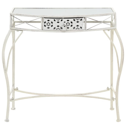 Tavolino Laterale in Stile Francese in Metallo 82x39x76 Bianco | homemem39