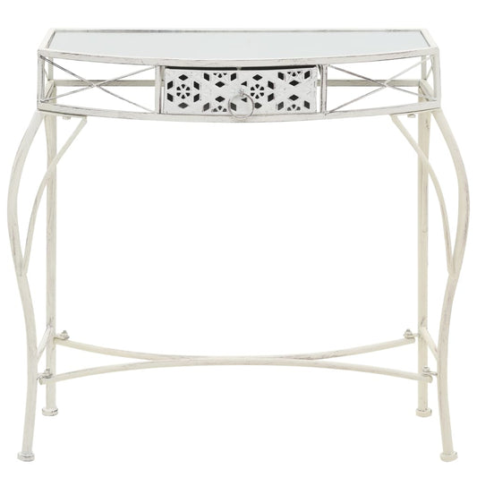 Tavolino Laterale in Stile Francese in Metallo 82x39x76 Bianco | homemem39
