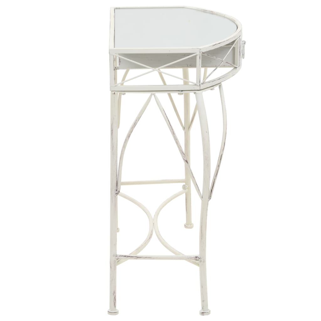 Tavolino Laterale in Stile Francese in Metallo 82x39x76 Bianco | homemem39