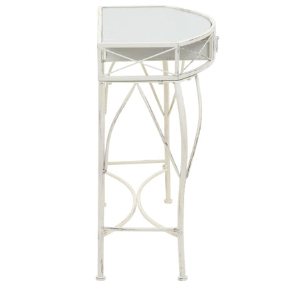 Tavolino Laterale in Stile Francese in Metallo 82x39x76 Bianco | homemem39