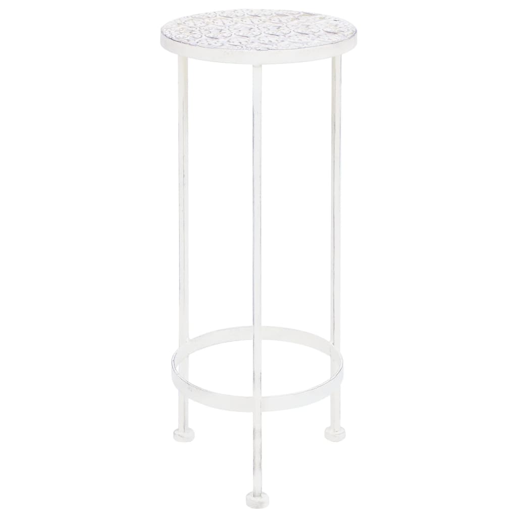 Set Piedistalli per Piante 3 pz Vintage Effetto Bianco Anticato | homemem39