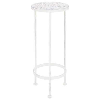 Set Piedistalli per Piante 3 pz Vintage Effetto Bianco Anticato - homemem39