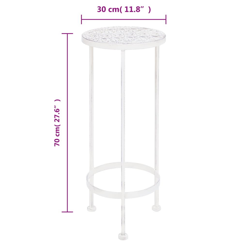 Set Piedistalli per Piante 3 pz Vintage Effetto Bianco Anticato | homemem39