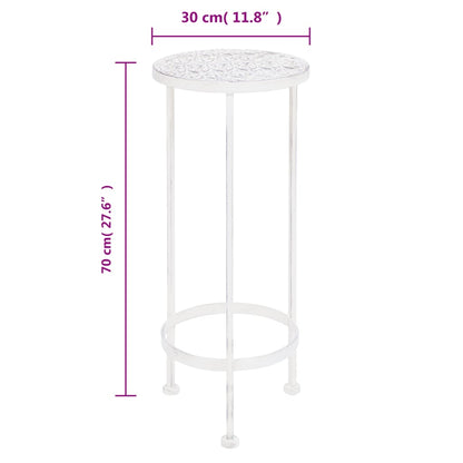 Set Piedistalli per Piante 3 pz Vintage Effetto Bianco Anticato | homemem39
