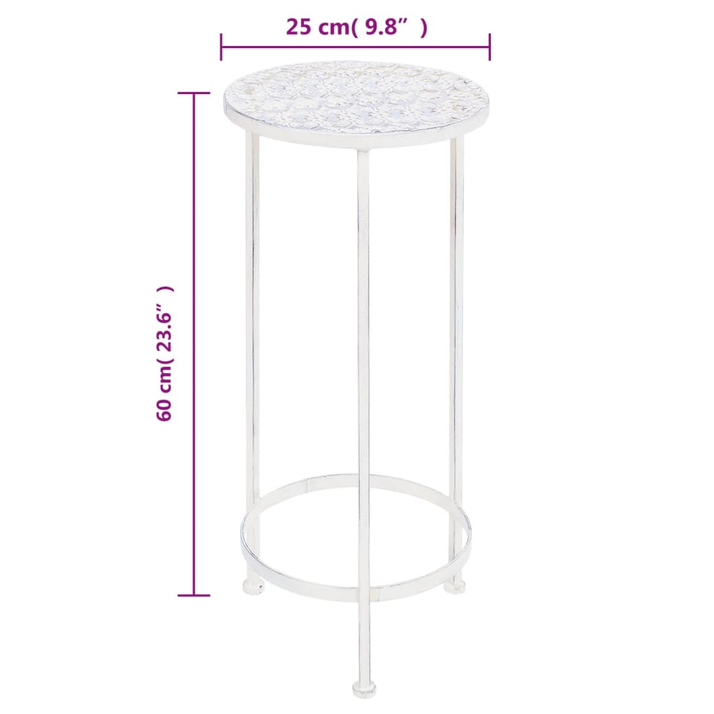 Set Piedistalli per Piante 3 pz Vintage Effetto Bianco Anticato - homemem39