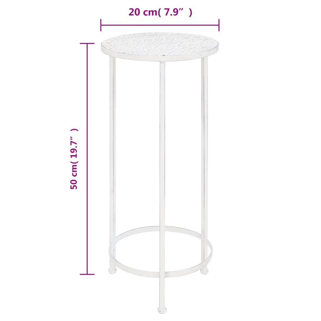 Set Piedistalli per Piante 3 pz Vintage Effetto Bianco Anticato | homemem39