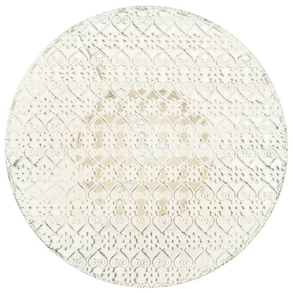 Tavolino da Bar Vintage Circolare in Metallo 40x70cm Bianco | homemem39