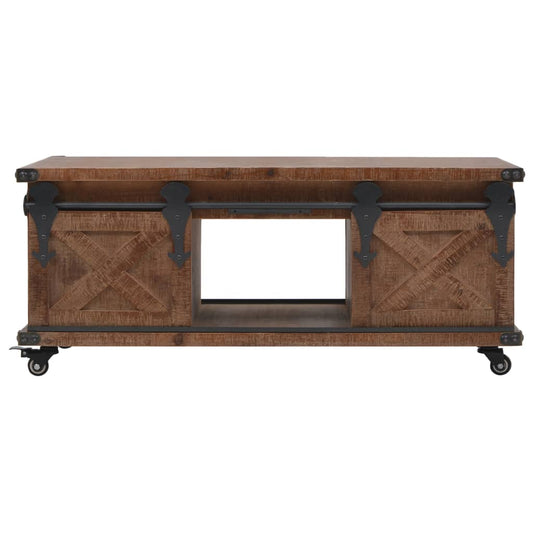 Tavolino da Salotto in Legno di Abete 91x51x38cm Marrone | homemem39