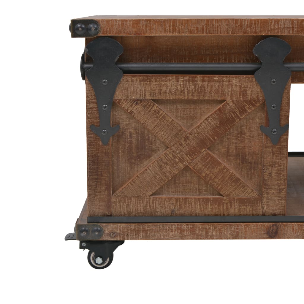 Tavolino da Salotto in Legno di Abete 91x51x38cm Marrone | homemem39