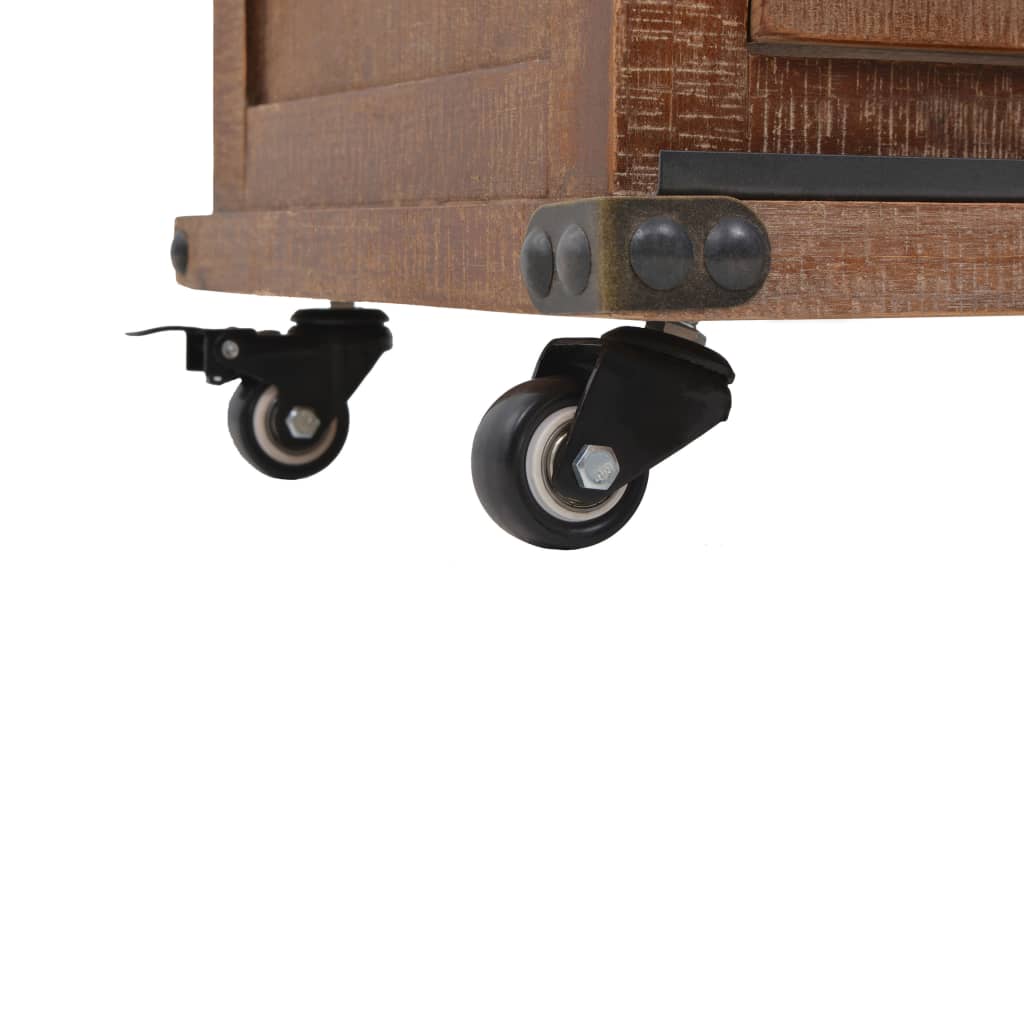 Mobiletto in Legno Massello di Abete 64x33,5x75 cm Marrone - homemem39