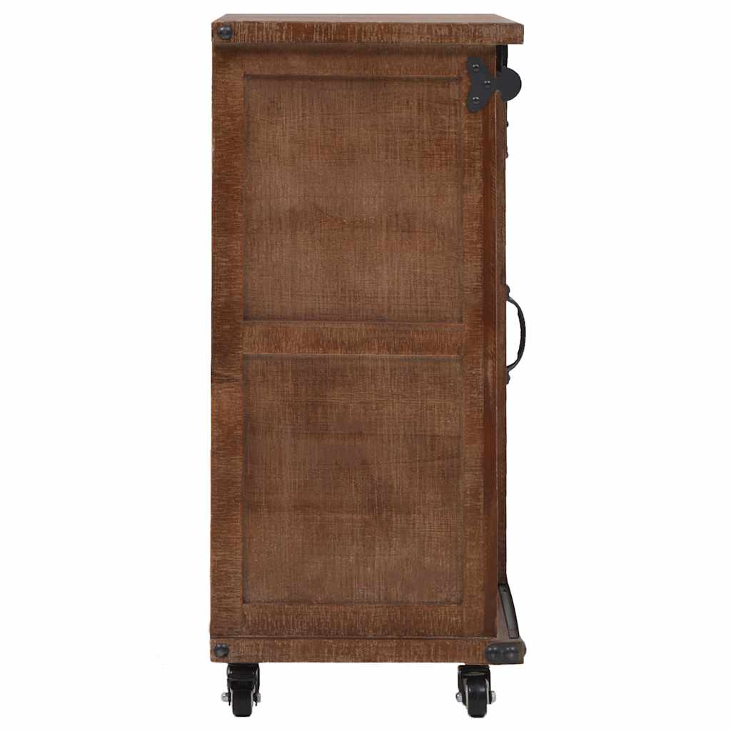 Mobiletto in Legno Massello di Abete 64x33,5x75 cm Marrone | homemem39