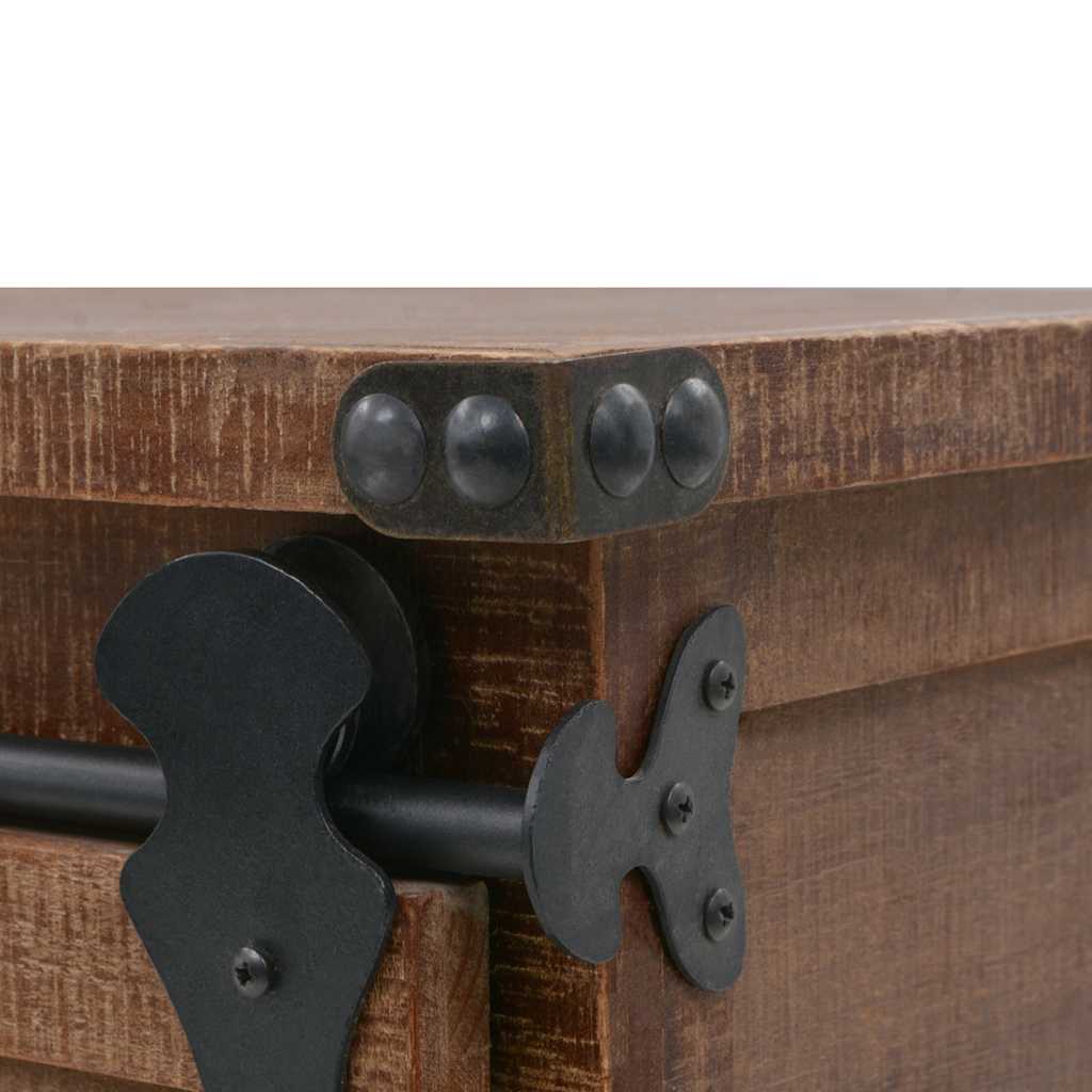 Mobiletto in Legno Massello di Abete 64x33,5x75 cm Marrone