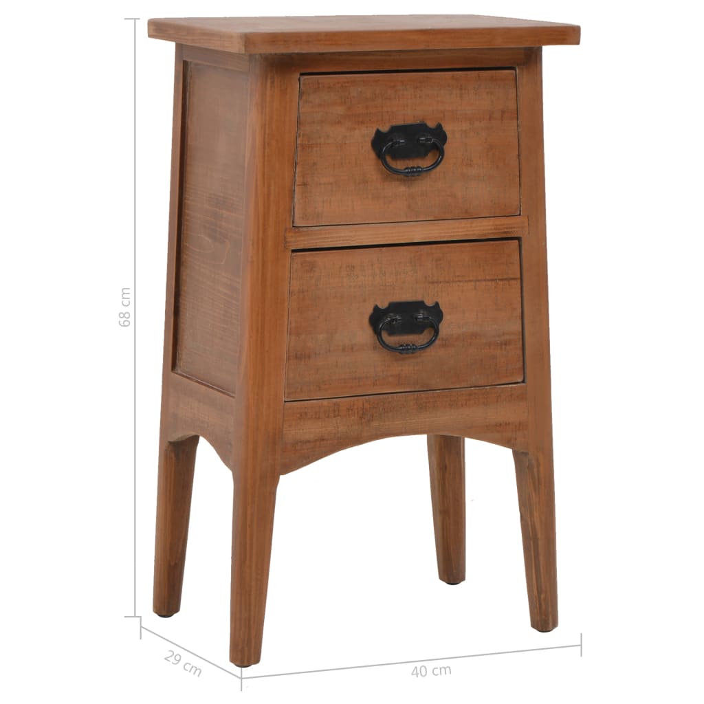 Comodino in Legno Massello di Abete 40x29x68 cm Marrone | homemem39
