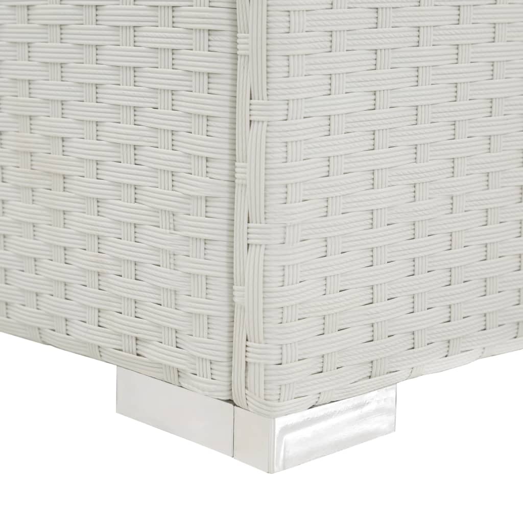 Lettino Prendisole con Cuscino in Polyrattan Bianco - homemem39