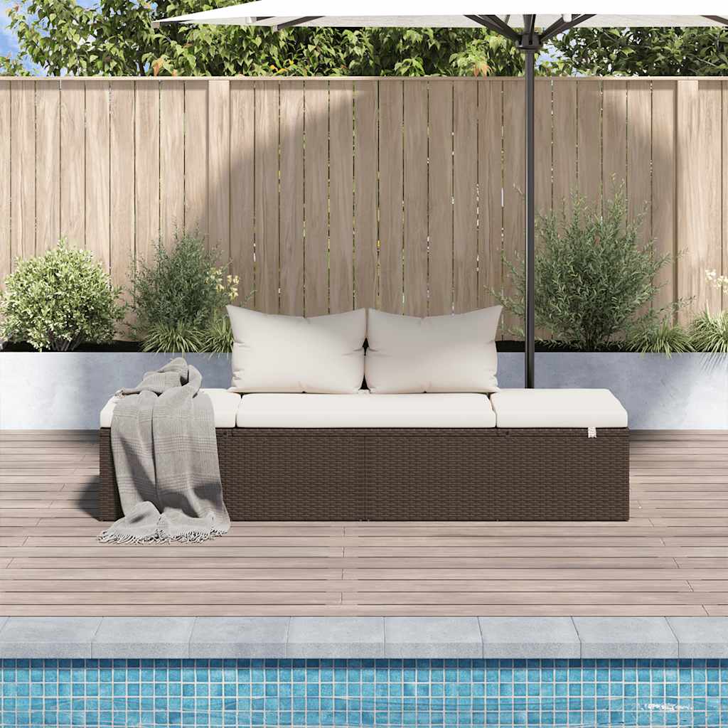Lettino da Giardino Marrone 195x60 cm in Polyrattan