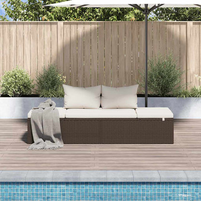 Lettino da Giardino Marrone 195x60 cm in Polyrattan